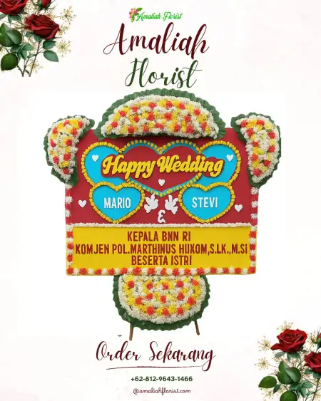 Papan Bunga Pernikahan Sumobito